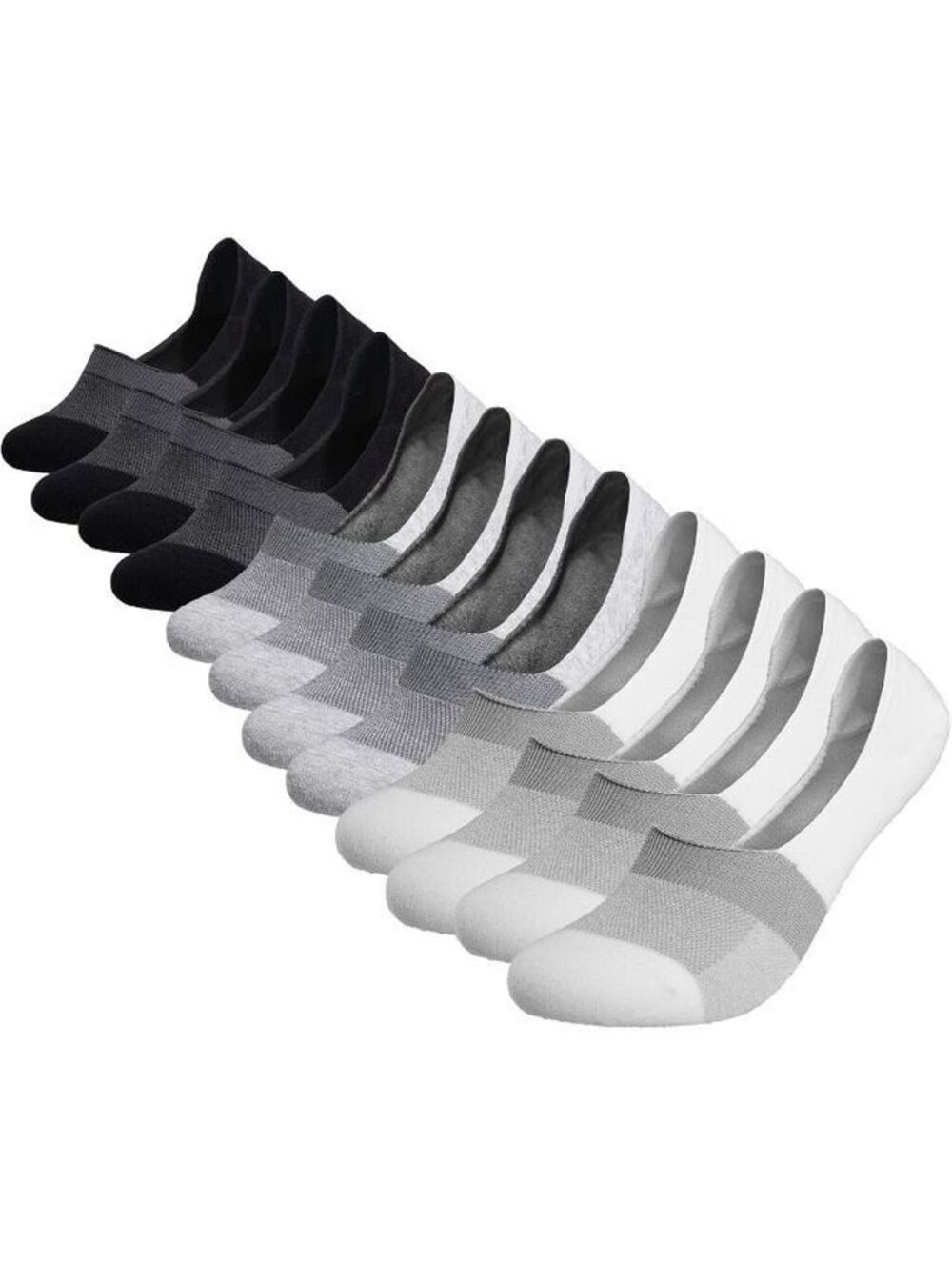 Men's No-Show Athletic Socks - Cushioned Footbed, Moisture-Wicking, Elastic Cuff